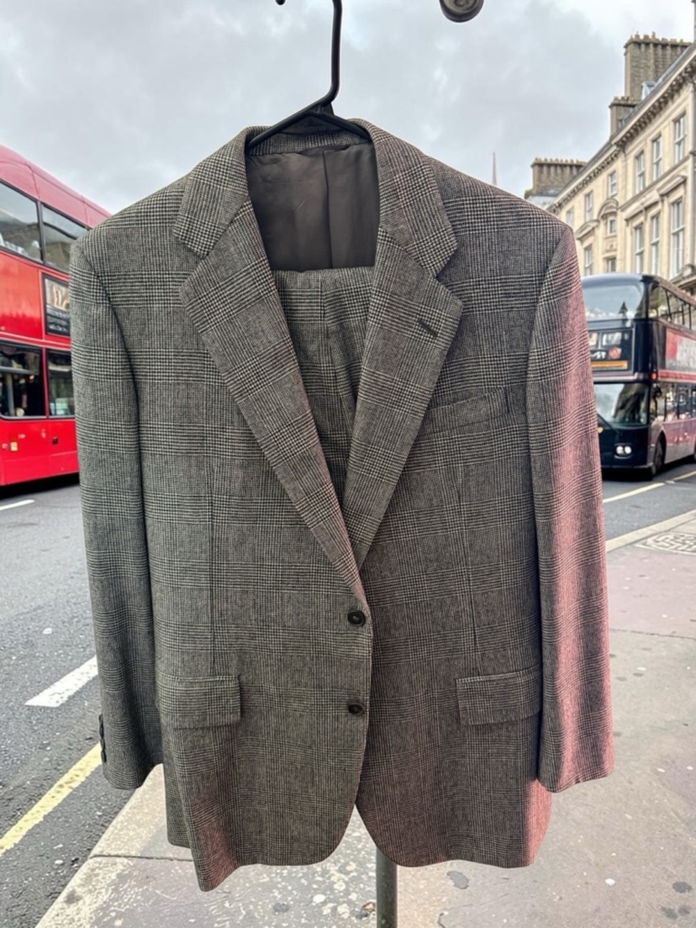 Huntsman & Son- Iconic Sartorial Suit- Prince of Wales Check Wool suit.